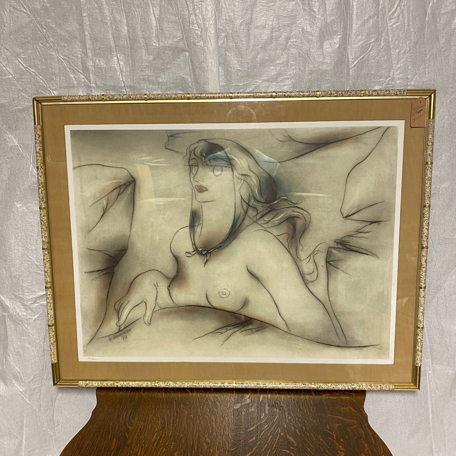 G. Gounaro. 20 of 200 Lithograph Art: The frame size is 31” tall and 38” wide.