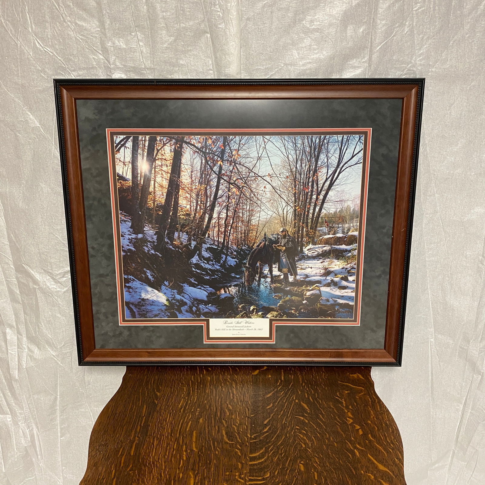 John Paul 302 of 950 Strain Lithograph Art: The frame size is 35” wide and 30” tall.