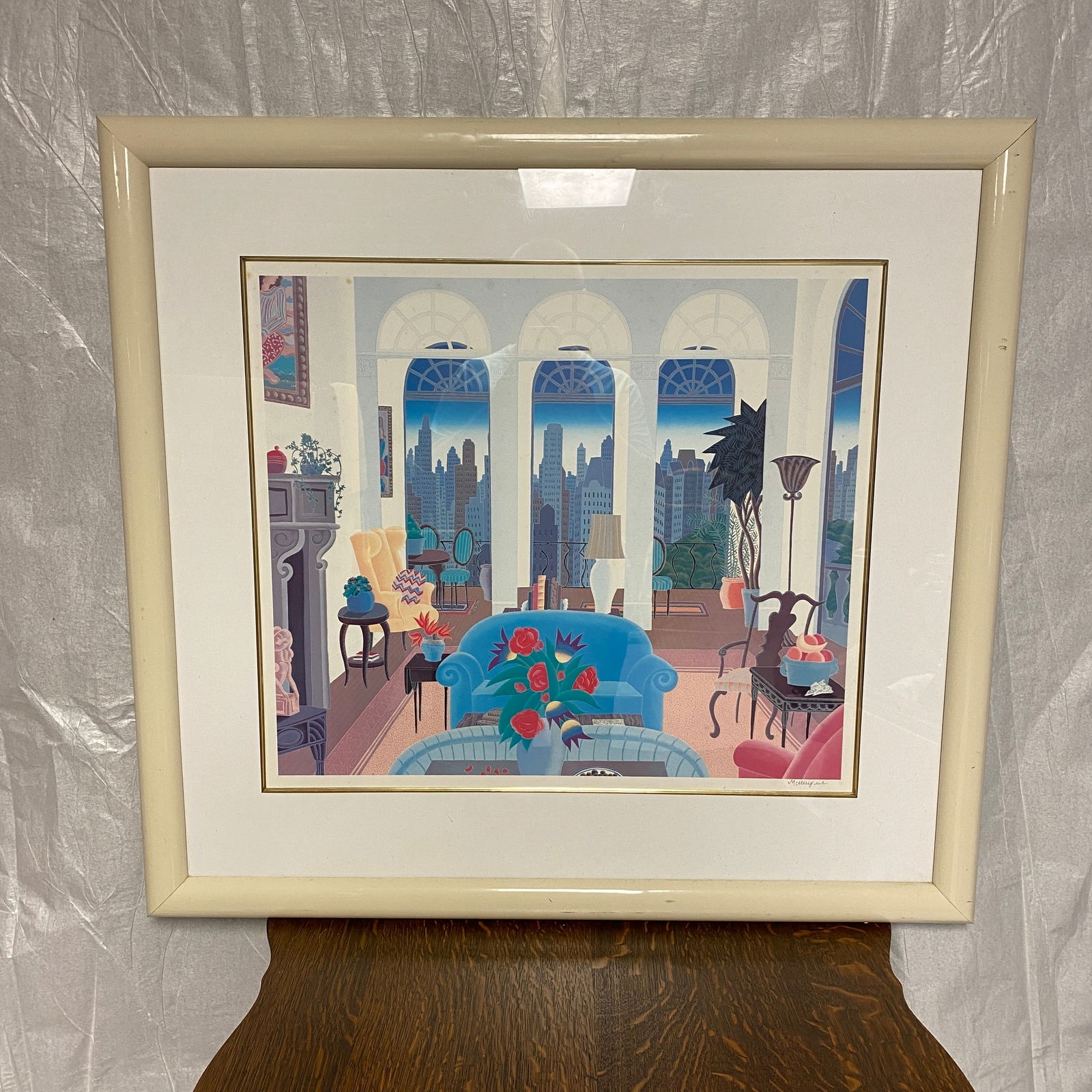 Thomas McKnight Lithograph Art: The frame size is 37” wide and 32” tall.