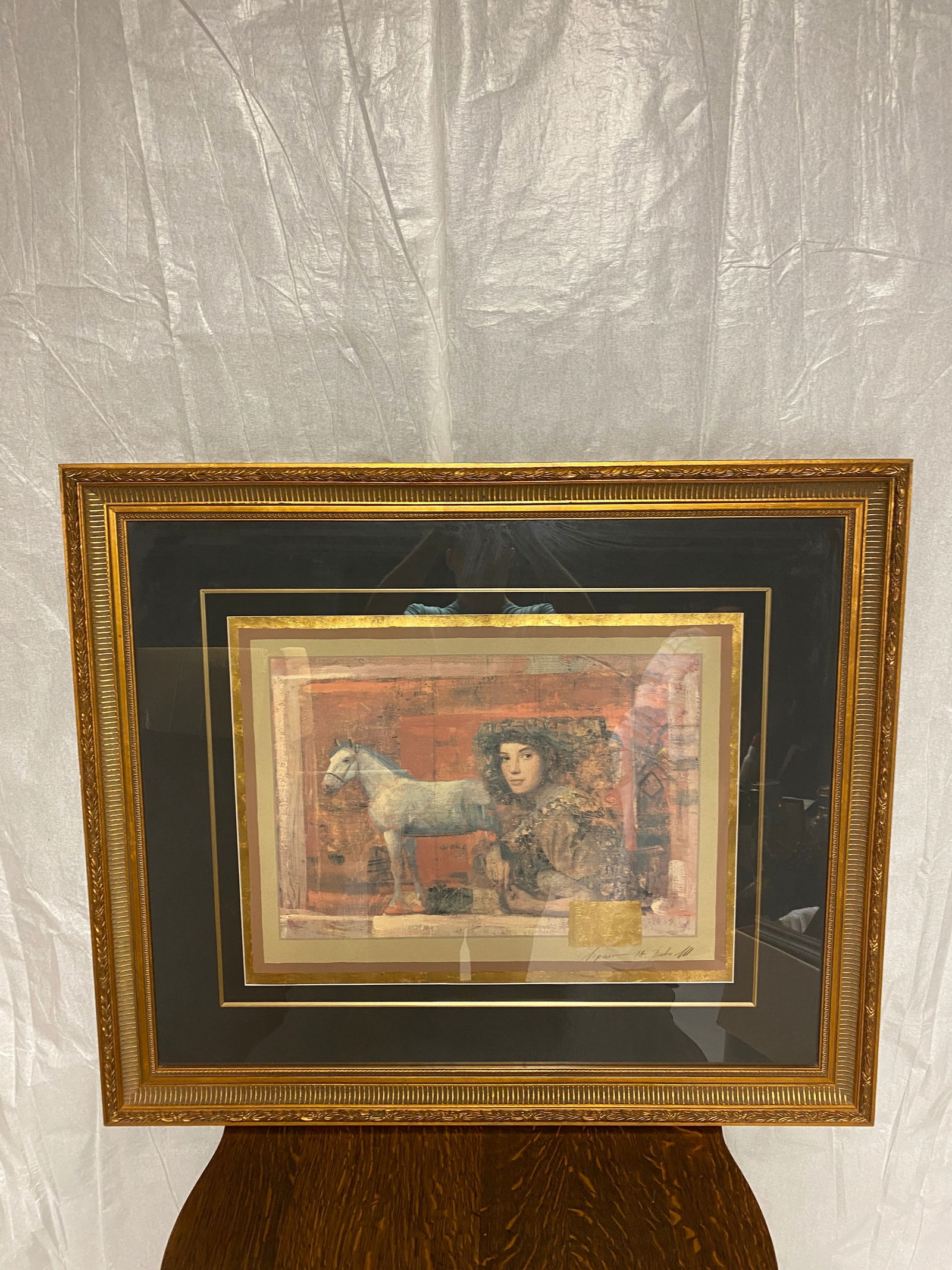 Mersad Berber Lithograph Art: The frame size is 40” wide and 34” tall.