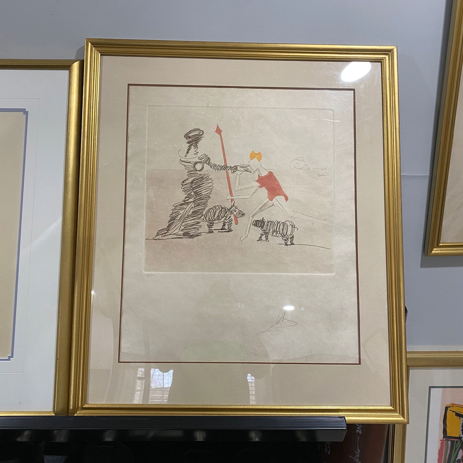 Signed Limited Edition Salvador Dali Etching on Arches Paper Titled Power Of Thought 111 of 150: The size is 36” tall and 30” wide.