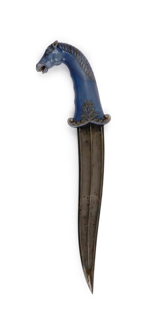 A JADE-HILTED DAGGER (KHANJAR) MUGHAL INDIA, 17TH CENTURY (1 of 6)
