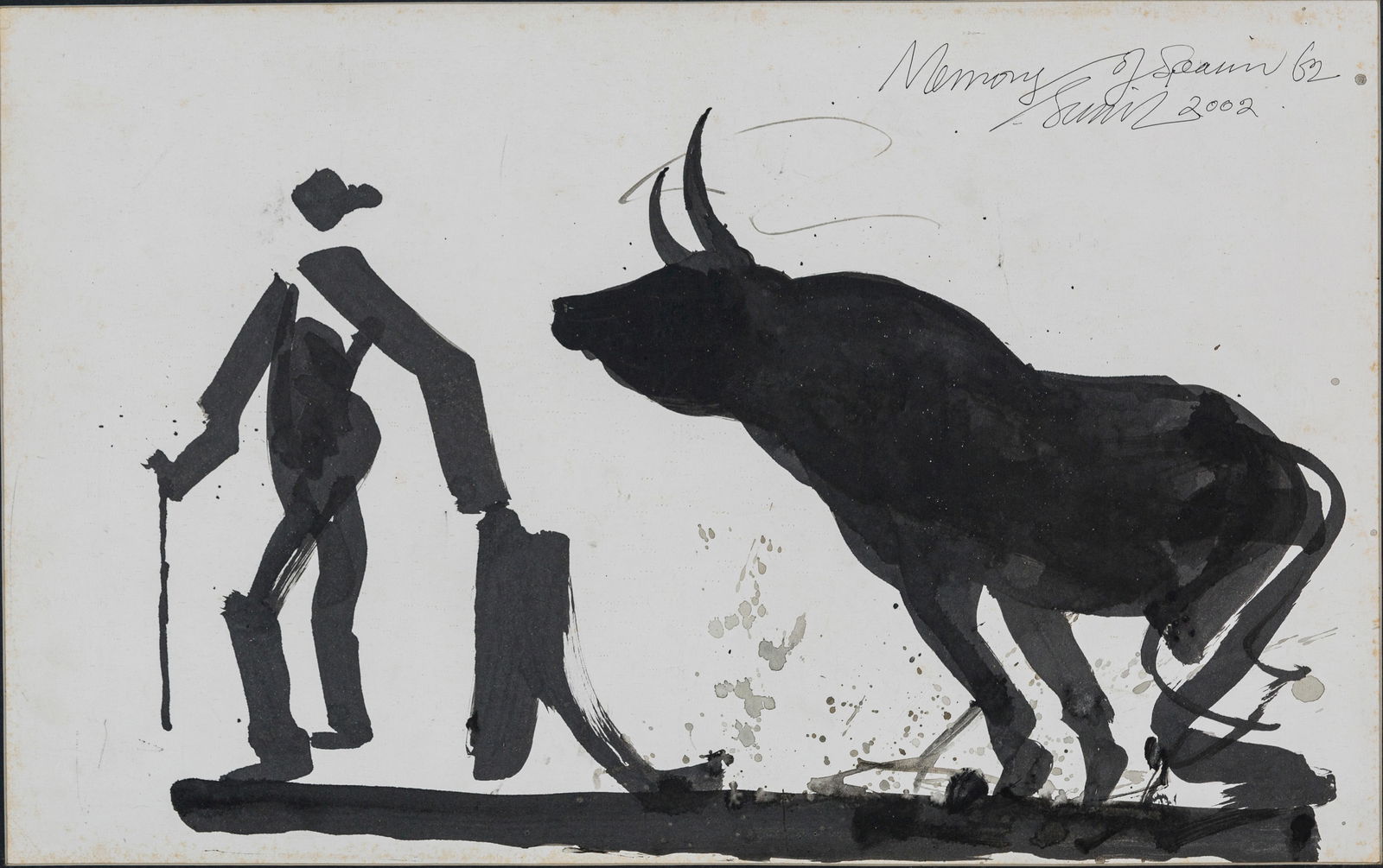 SUNIL DAS (1939-2015) "MEMORY OF SPAIN" -62, 2002 SIGNED & DATED SUNIL 2002 ON TOP RIGHT, INK ON PA: SUNIL DAS (1939-2015) "MEMORY OF SPAIN" -62, 2002 SIGNED & DATED SUNIL 2002 ON TOP RIGHT, INK ON PAPER 13.5 x 22 inches Provenance: Acquired Directly Through The Artist Acquir