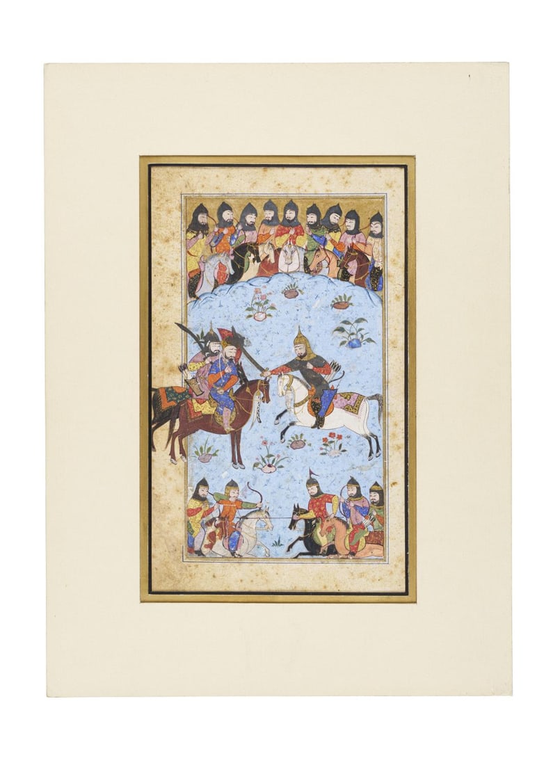 A SAFAVID FOLIO FROM A SHAHNAMEH, 17TH CENTURY, PERSIA: A SAFAVID FOLIO FROM A SHAHNAMEH, 17TH CENTURY, PERSIA 23cm x 15cm