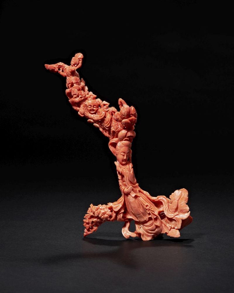 A CARVED CORAL GROUP, QING DYNASTY (1644-1911) (1 of 3)