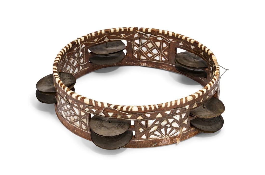 AN OTTOMAN MOTHER OF PEARL INLAID TAMBURIN, 19TH CENTURY, TURKEY (1 of 8)