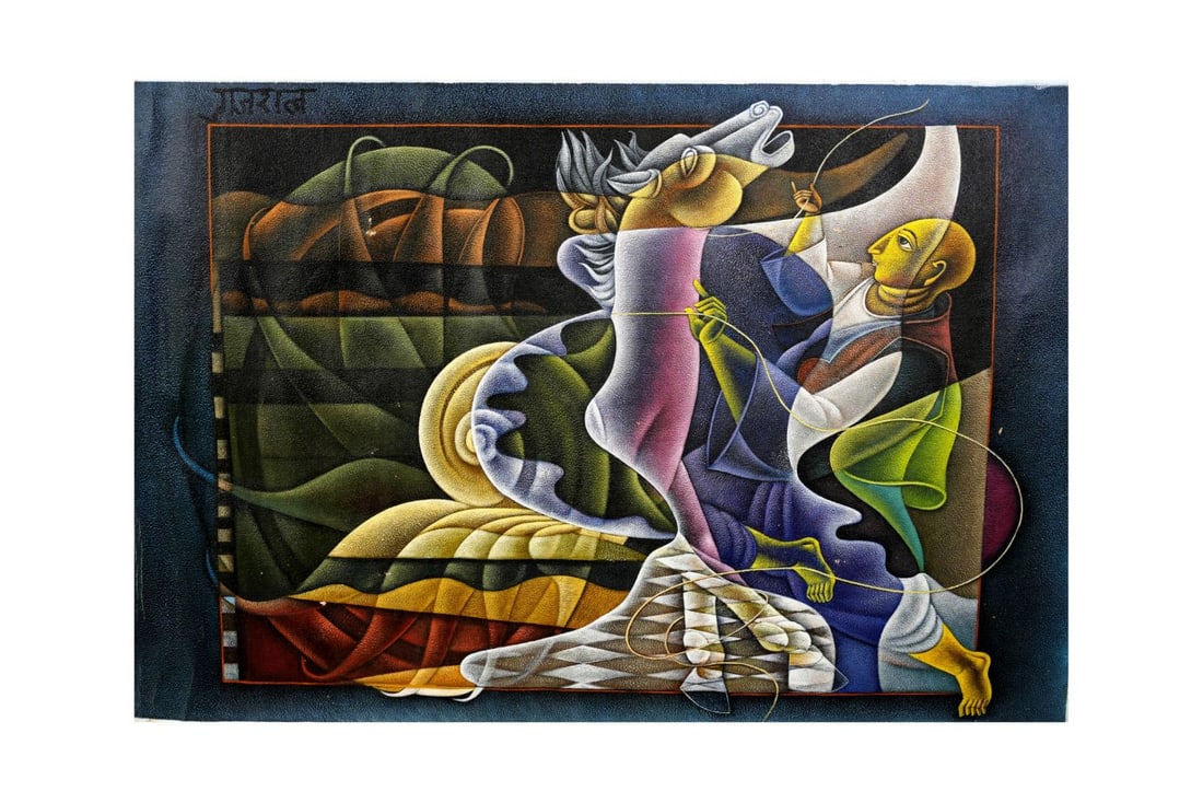 SATISH GUJRAL (1925-2020) UNTITLED, SIGNED TOP LEFT, ACRYLIC ON CANVAS: SATISH GUJRAL (1925-2020) UNTITLED, SIGNED TOP LEFT, ACRYLIC ON CANVAS Size: 53.5 x 36 inches Property of Mr & Mrs Gupta Family, New Delhi Footnotes: Emerging from the crucible of pre-Partitio