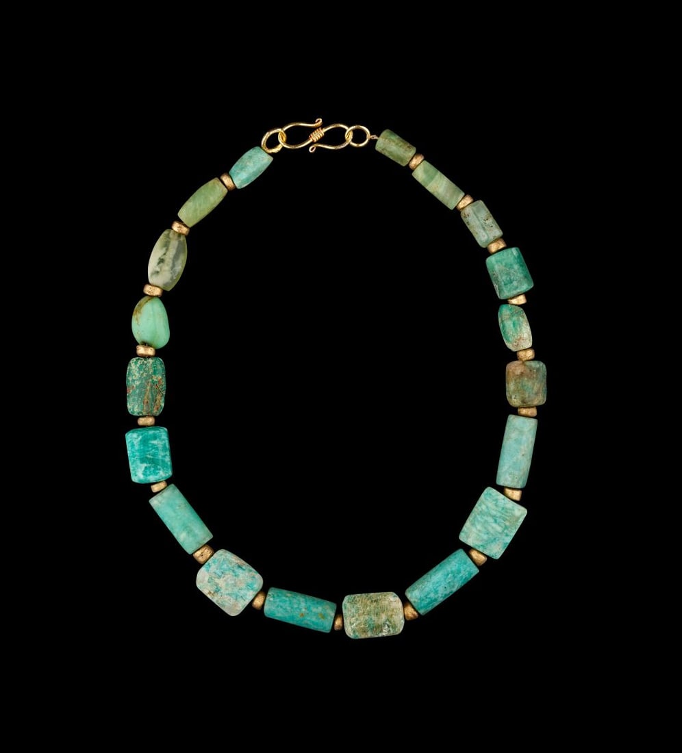 A WESTERN ASIATIC TURQUOISE BEAD NECKLACE CIRCA 3RD-2ND MILLENNIUM B.C. (1 of 1)