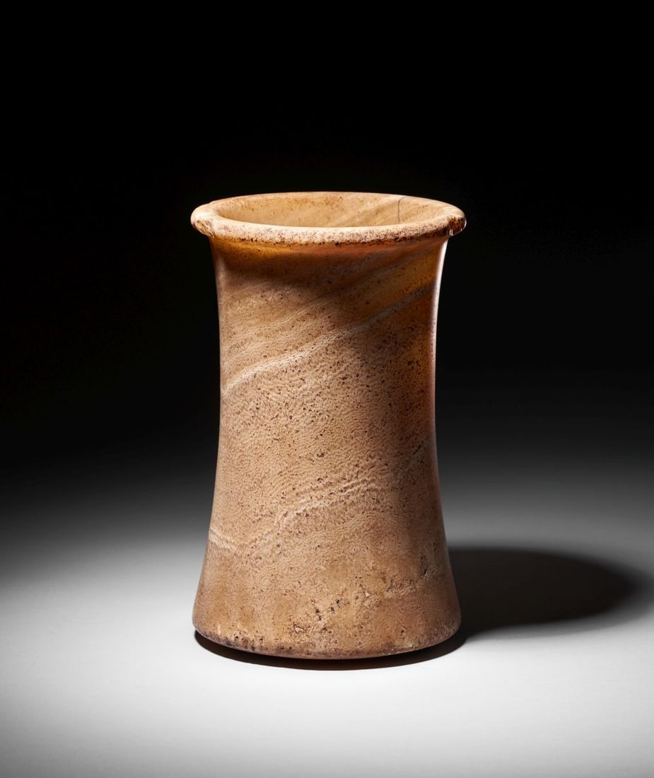 AN EGYPTIAN ALABASTER JAR NAQADA III, CIRCA 3200-3000 B.C. (1 of 5)