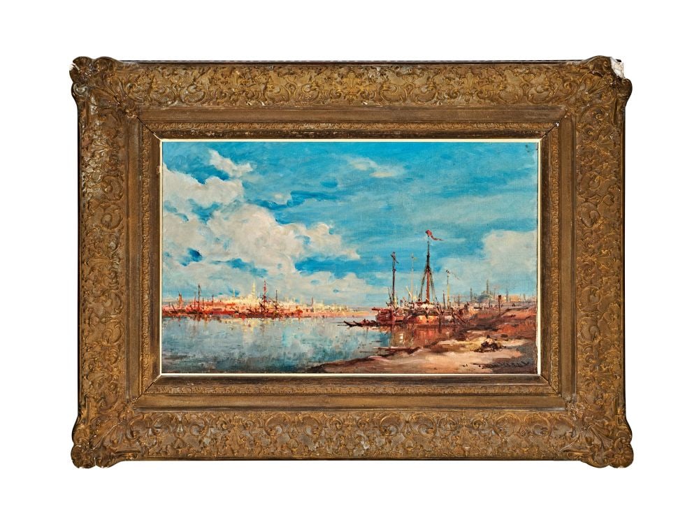 "VIEW OF BOSPHORUS" BY HENRI DUVIEUX (1855-1902), OIL ON CANVAS, SIGNED BOTTOM RIGHT (1 of 4)