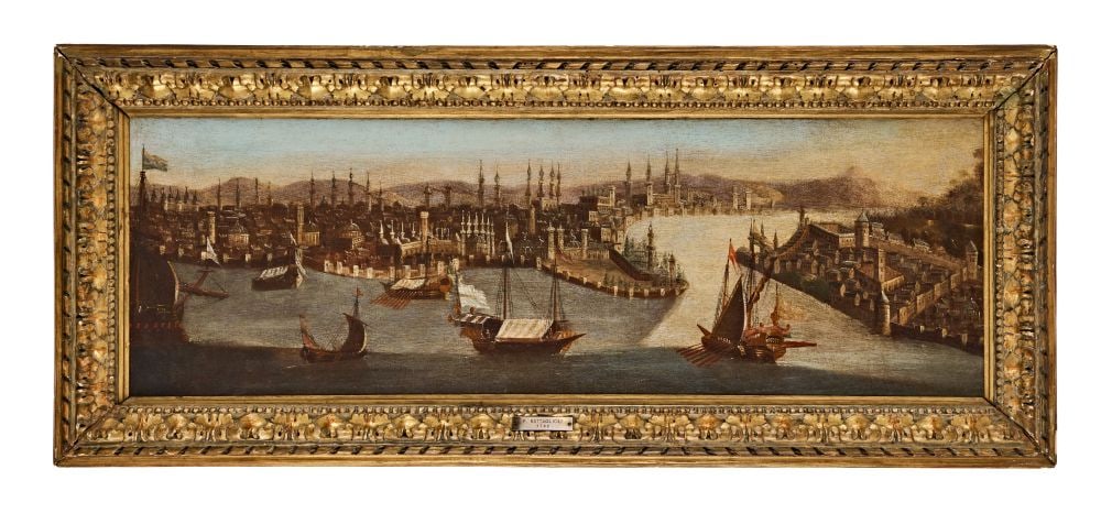 CIRCLE OF HANS DE JODE (VIEW OF CONSTANTINOPLE) OIL ON CANVAS (1 of 4)