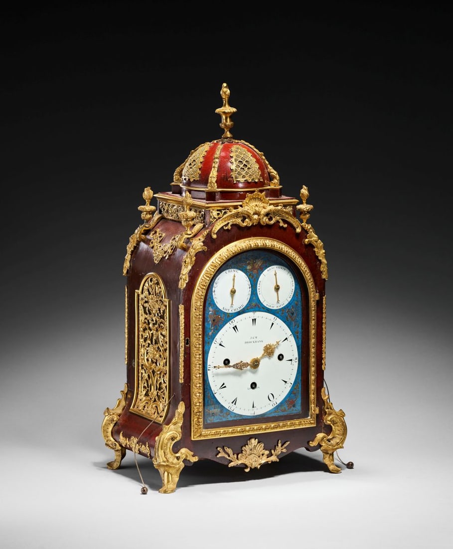 A FINE GEORGE III GILT BRONZE MOUNTED MUSICAL TABLE CLOCK MADE FOR THE OTTOMAN MARKET, J & M BROCKBA (1 of 12)