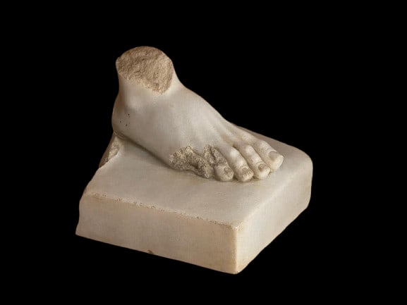 A ROMAN MARBLE FOOT OF AN ATHLETE, CIRCA 1ST CENTURY A.D. (1 of 1)