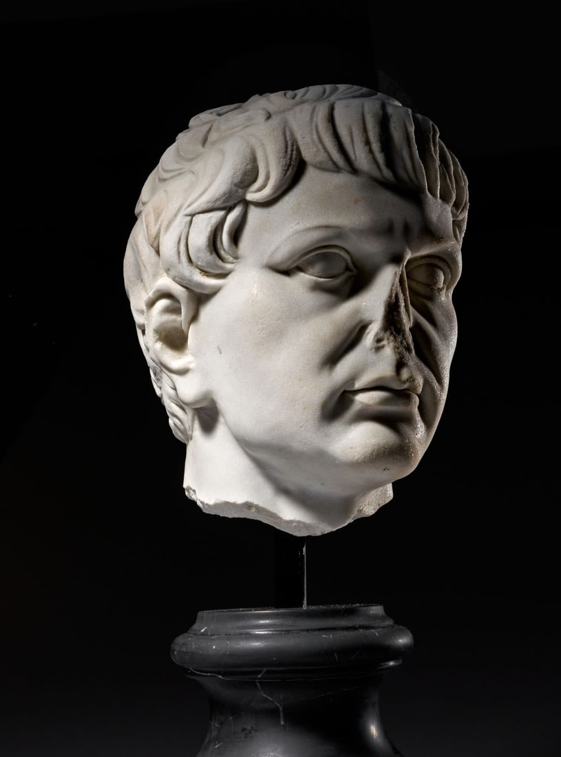 A ROMAN MARBLE PORTRAIT OF THE EMPEROR GAIUS, KNOWN AS CALIGULA 37-41 A.D. (1 of 7)
