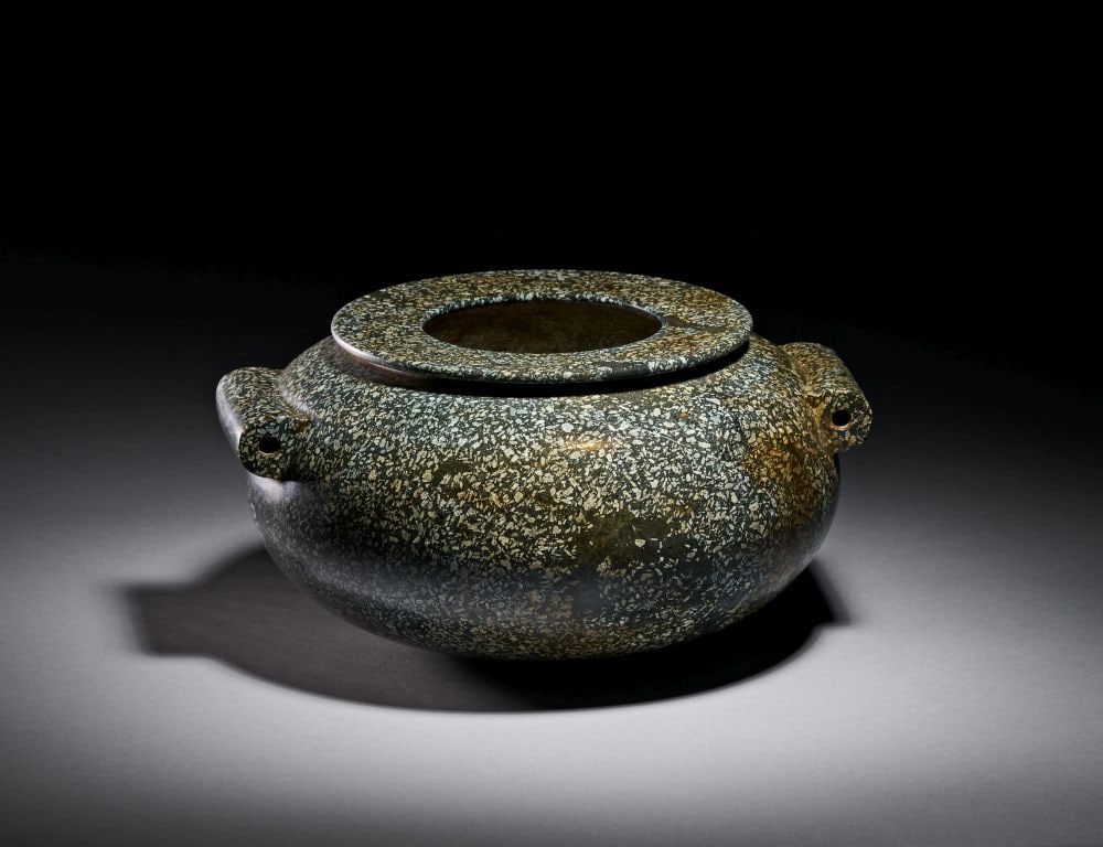 AN EGYPTIAN GRANODIORITE JAR PREDYNASTIC PERIOD, NAQADA I-II, CIRCA 4000-3200 B.C. (1 of 5)