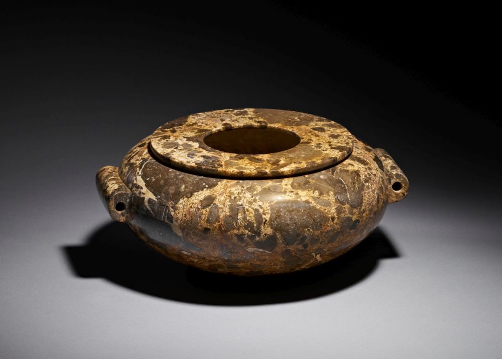 A MONUMENTAL EGYPTIAN GRANODIORITE JAR PREDYNASTIC TO EARLY DYNASTIC PERIOD, CIRCA 3500-2600 B.C. (1 of 12)