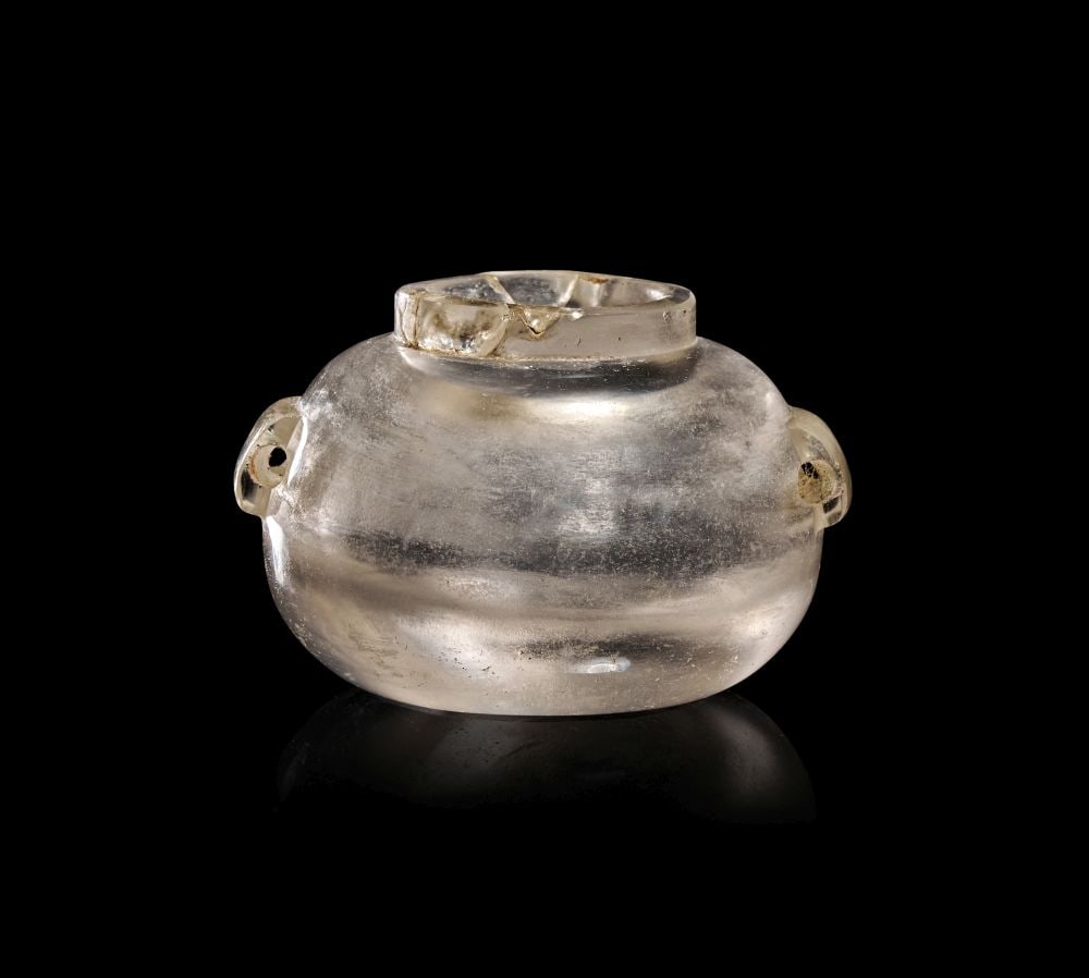 A ROMAN ROCK CRYSTAL KRATERISKOS CIRCA 1ST CENTURY B.C.-1ST CENTURY A.D. (1 of 4)