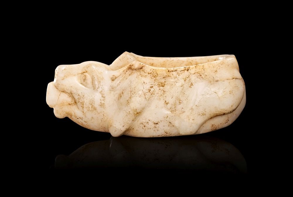 A MESOPOTAMIAN MARBLE BEAST CEREMONIAL CUP CIRCA 1500 B.C. (1 of 4)