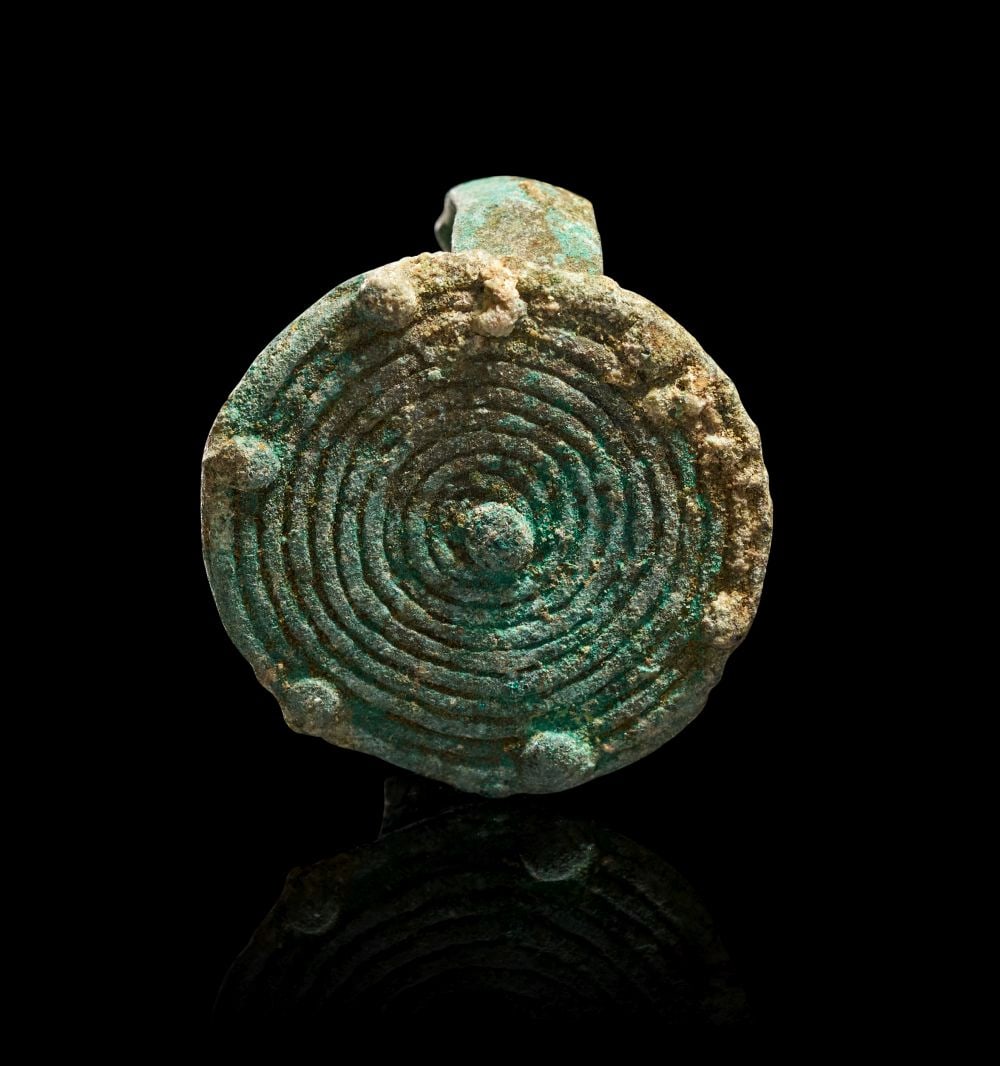 A BRONZE AGE BRONZE RING CIRCA 1200-600 B.C. (1 of 3)
