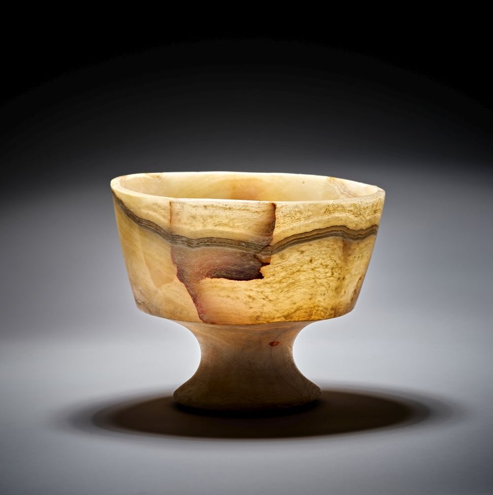 A BACTRIAN ALABASTER CHALICE CIRCA LATE 3RD-EARLY 2ND MILLENNIUM B.C. (1 of 6)