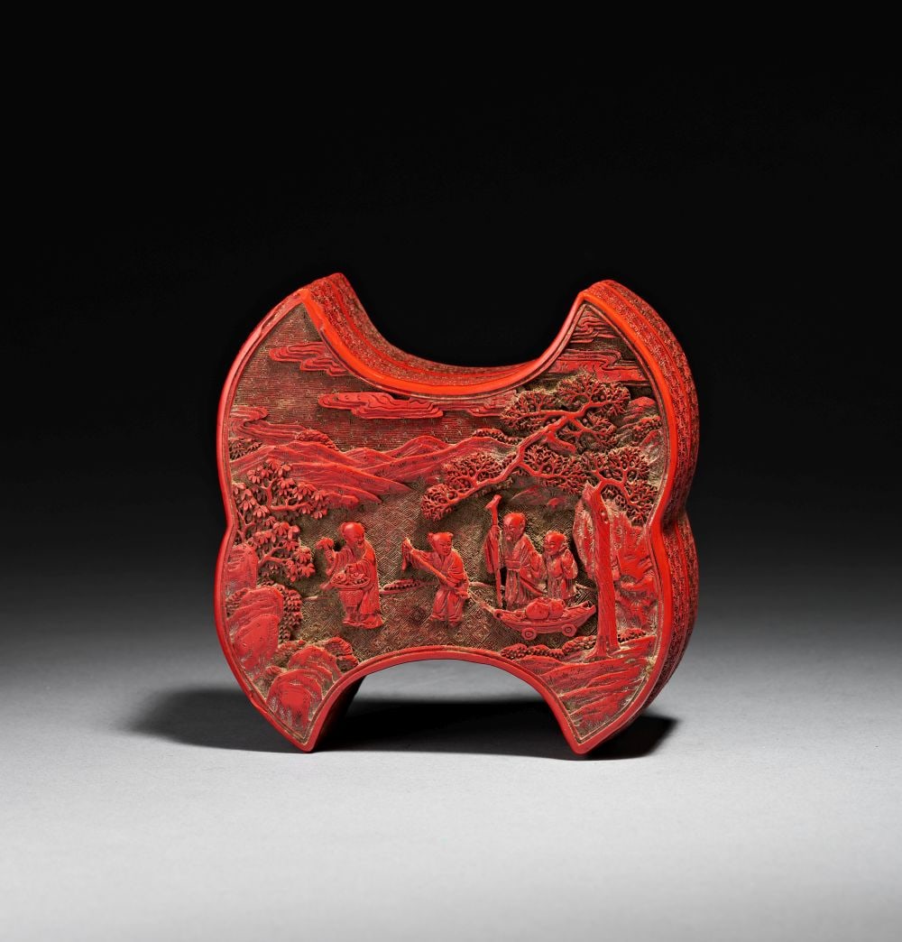 A TWO-TIERED CARVED CINNABAR LACQUER BOX & COVER, QIANLONG PERIOD (1736-1795) (1 of 6)