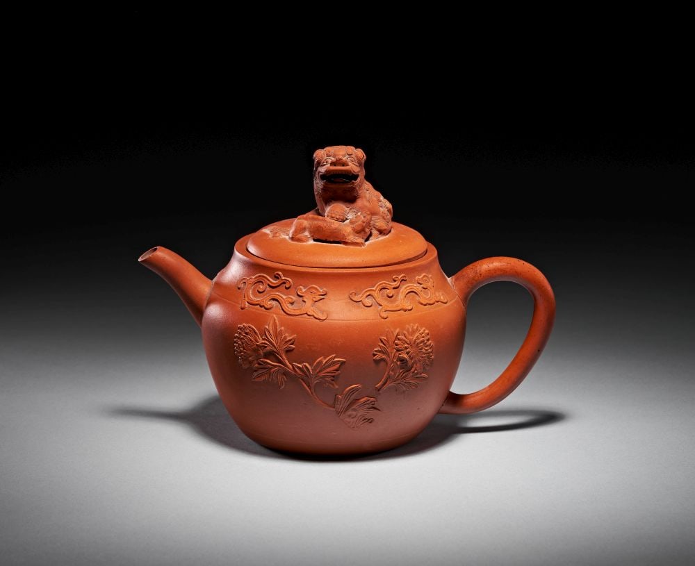 A YIXING TEAPOT AND COVER QIANLONG PERIOD (1736-1795) (1 of 10)