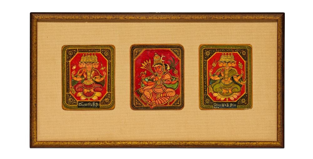 FIVE INDIAN PLAYING CARDS, 20TH CENTURY (1 of 3)