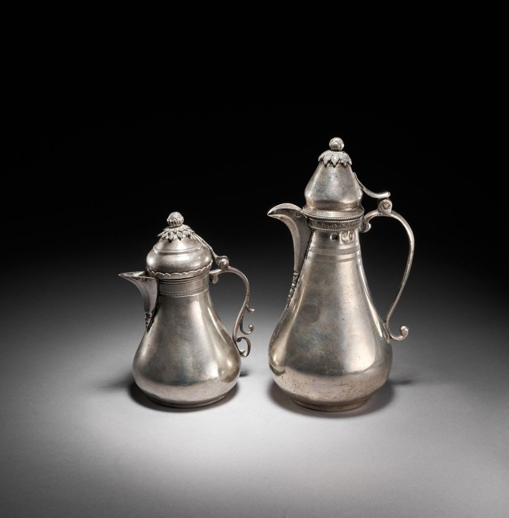 A PAIR OF OTTOMAN SILVER JUGS, WITH TUGHRA & HALLMARKS (1 of 7)