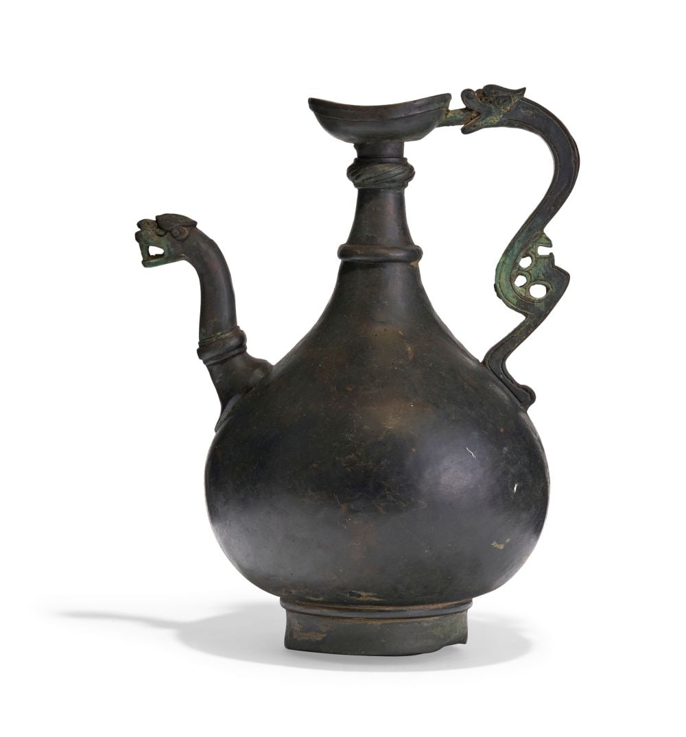 A BRONZE DRAGON HEADED EWER, IRAN, 16TH/17TH CENTURY (1 of 6)
