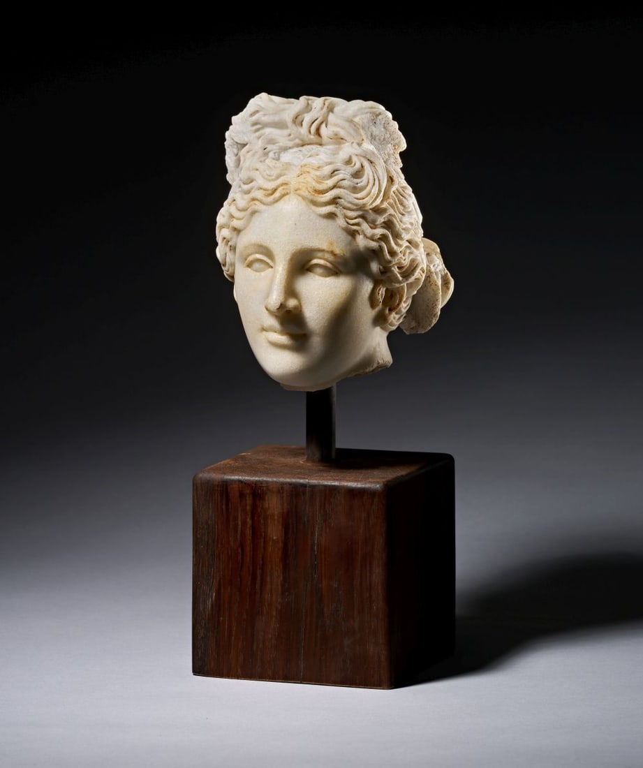 A ROMAN MARBLE HEAD OF VENUS CIRCA 2ND CENTURY A.D. (1 of 5)