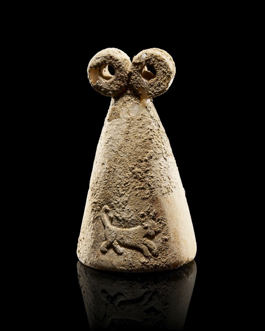 A MESOPOTAMIAN STONE SPECTACLE IDOL Circa 3000 B.C. (1 of 3)