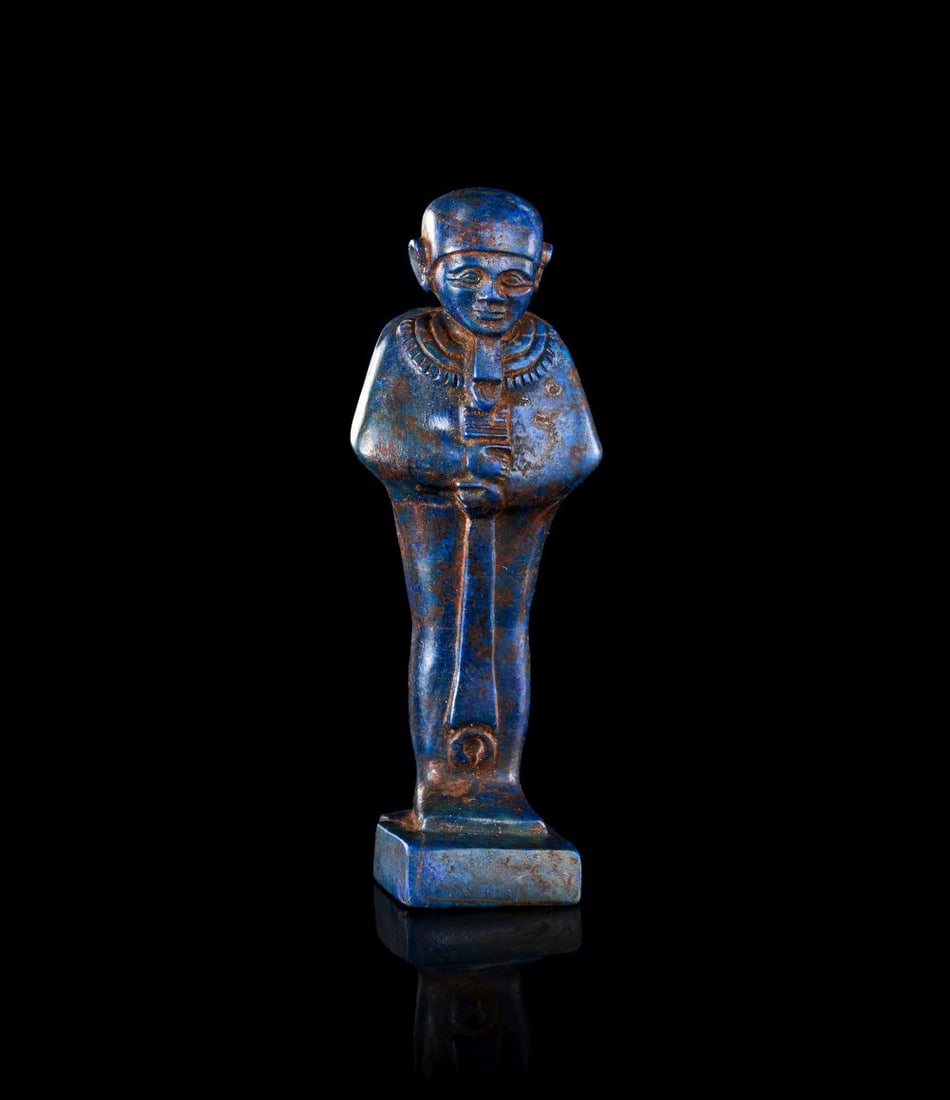 AN EGYPTIAN LAPIS LAZULI PTAH LATE PERIOD, 26TH DYNASTY, 664-525 B.C. (1 of 5)