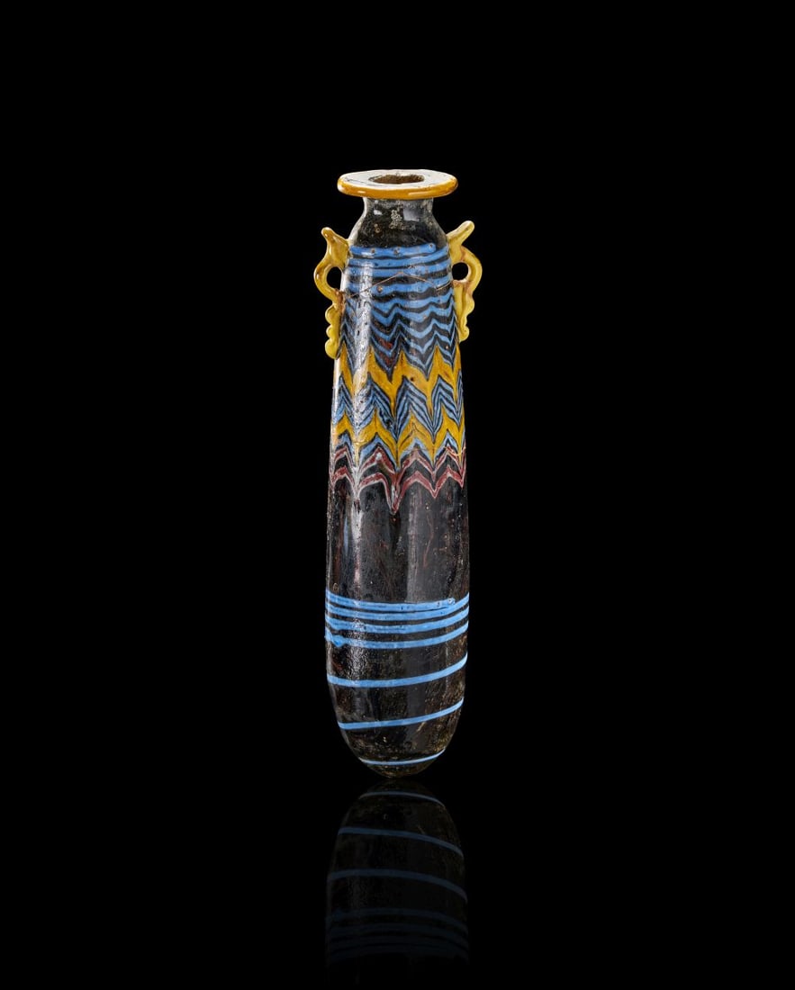 AN EASTERN MEDITERRANEAN CORE-FORMED GLASS AMPHORISKOS CIRCA 2ND-MID 1ST CENTURY B.C. (1 of 4)