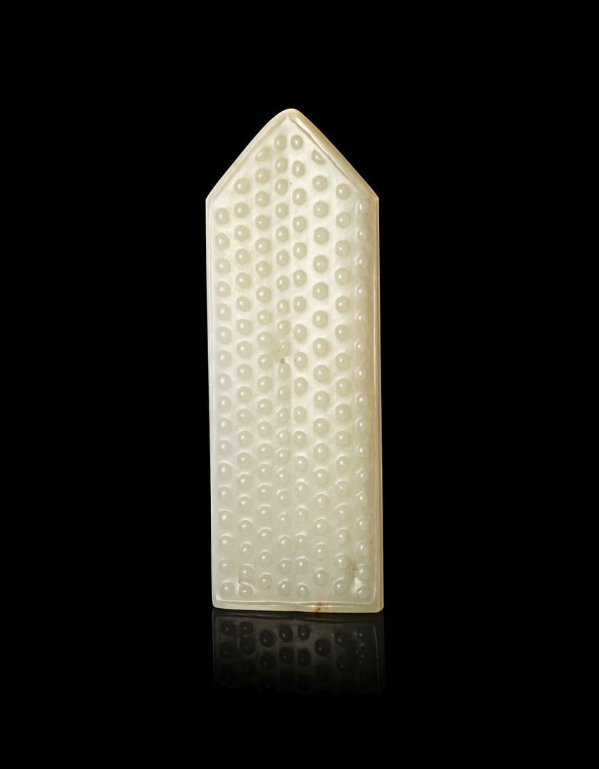 A PALE GREEN JADE CEREMONIAL TABLET, GUI, QIANLONG PERIOD, 18TH CENTURY (1 of 3)