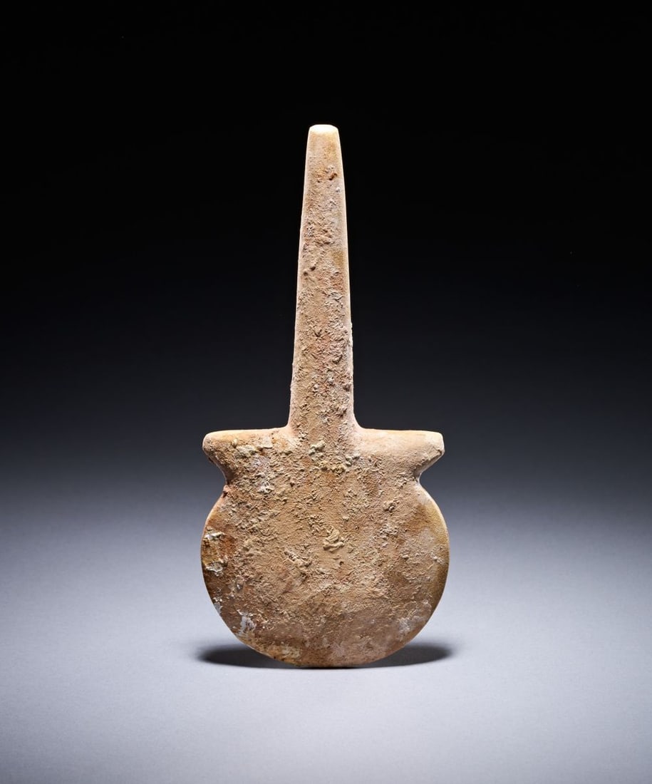 AN ANATOLIAN MARBLE 'VIOLIN' IDOL, BEYCESULTAN TYPE EARLY BRONZE AGE I-II, CIRCA 3200-2300 B.C. (1 of 5)
