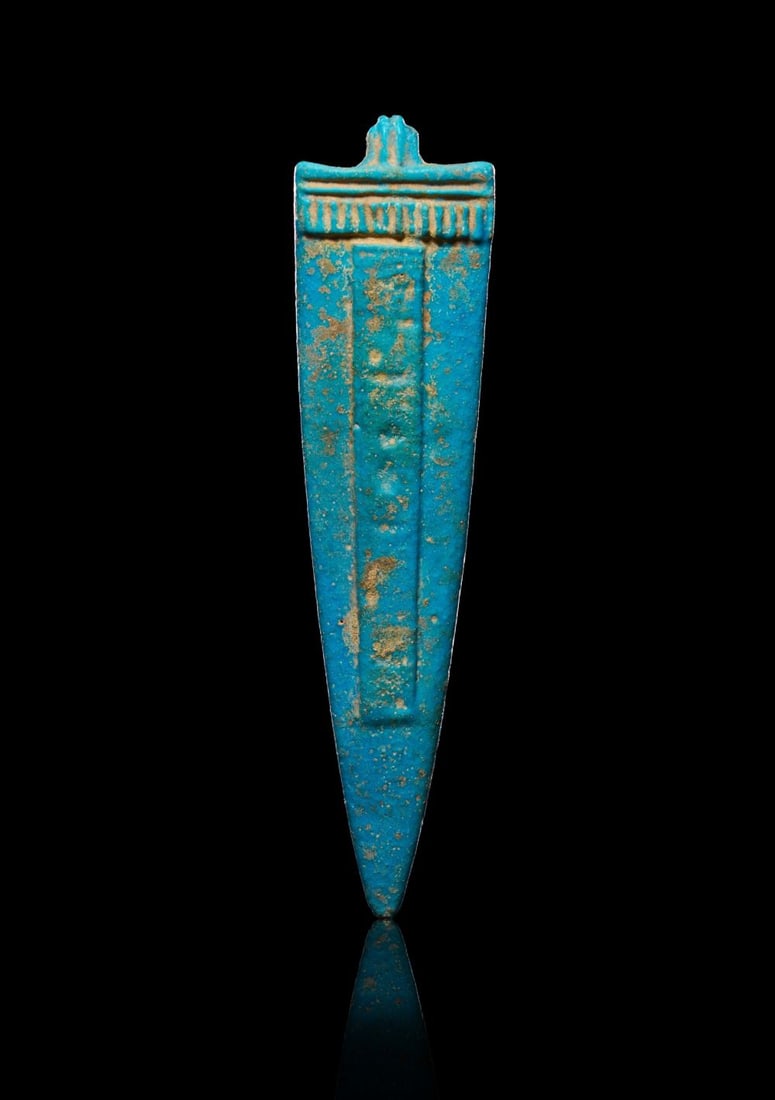 A LARGE EGYPTIAN FAIENCE AMULET, PTOLEMAIC PERIOD, CIRCA 332-30 B.C. (1 of 2)