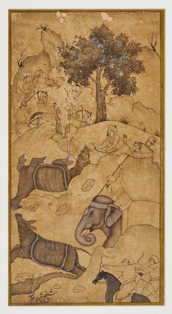 THE CAPTURING OF WILD ELEPHANTS INDIA, RAJASTHAN, 18TH CENTURY (1 of 2)