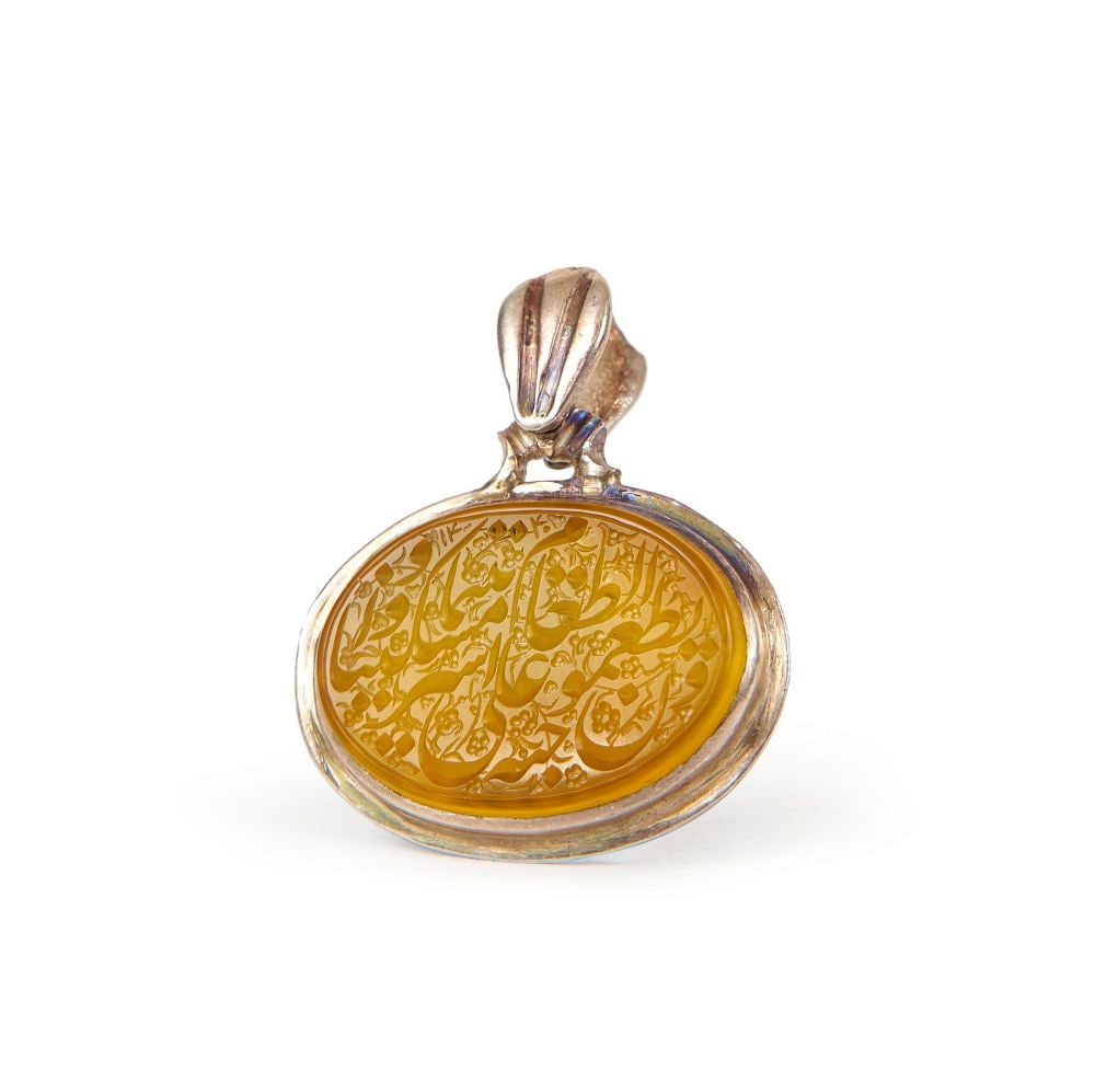 A CALLIGRAPHIC INSCRIBED AGATE SEAL ON SILVER, 19TH CENTURY, PERSIA (1 of 1)