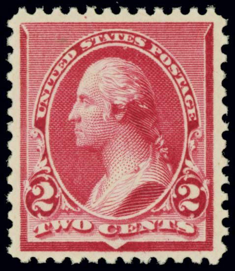 220a, XF, (90): 1890 2c Washington, Cap on Left "2", Original Gum, Never Hinged, A Fantastic stamp in perfect mint condition, Rare thus, as this stamp is almost never found both well centered, and in immaculate never