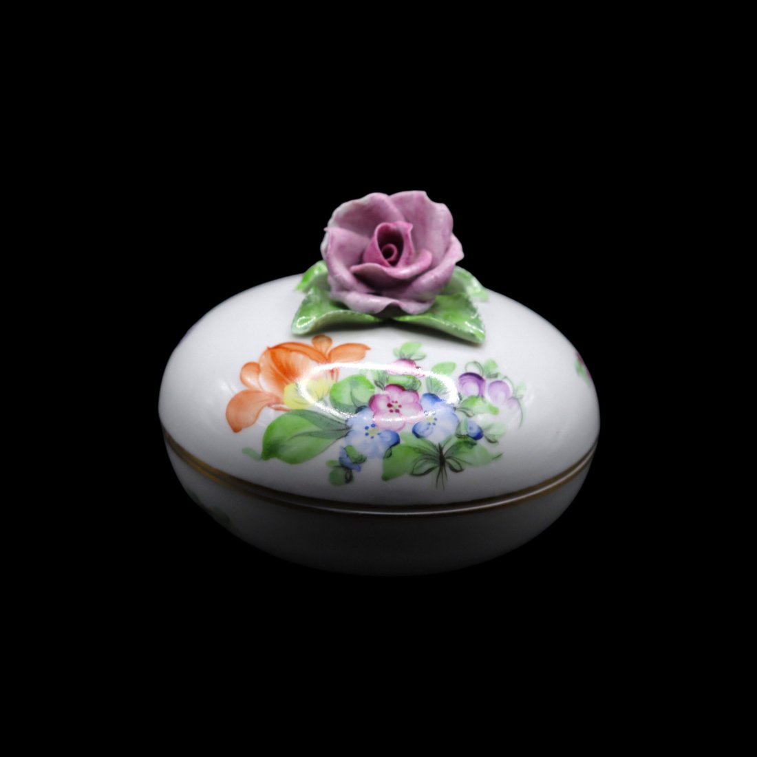 Herend Porcelain “Printemps” Lidded Trinket Dish (1 of 5)