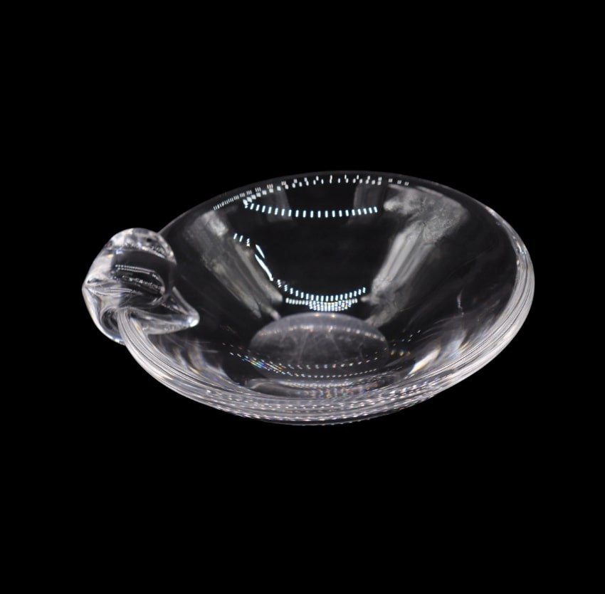 Large Steuben Crystal Art Glass Ashtray Designed by George Thompson with Dust Cover (1 of 8)