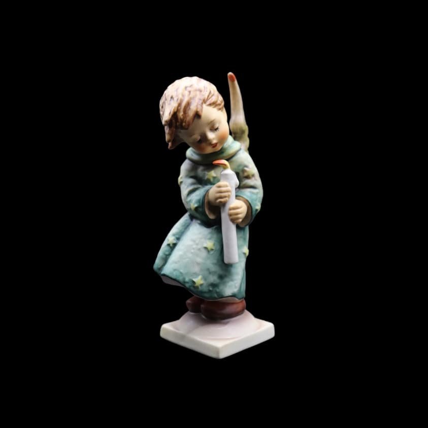 Goebel Hummel Porcelain “Heavenly Angel” #21/I Figurine - TMK6: Adorable Goebel Hummel porcelain figurine titled Heavenly Angel in great vintage condition with no chips, scratches, cracks or crazing. It features a young angel holding a candle. It would make an exc