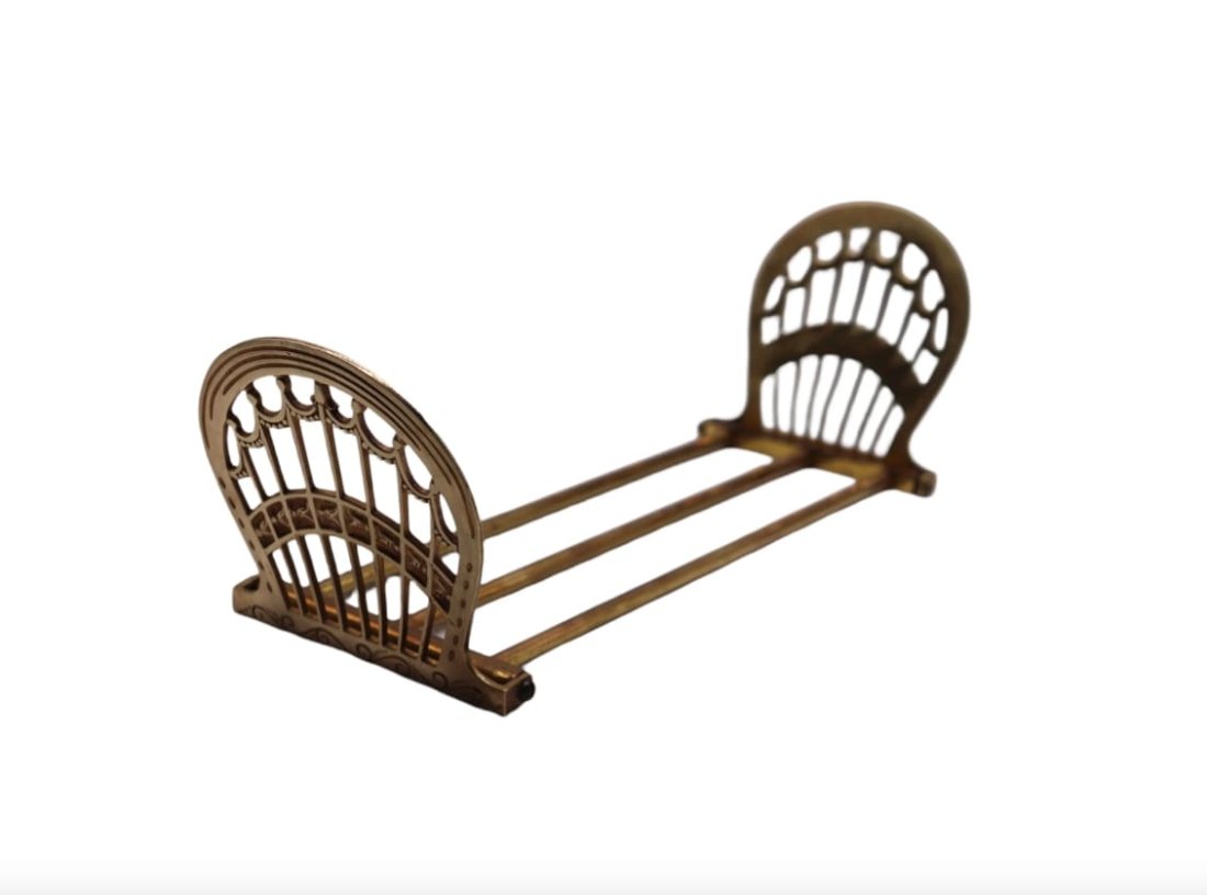 RARE Antique Bradley & Hubbard Expandable Brass Book Holder / Book Shelf (1 of 8)