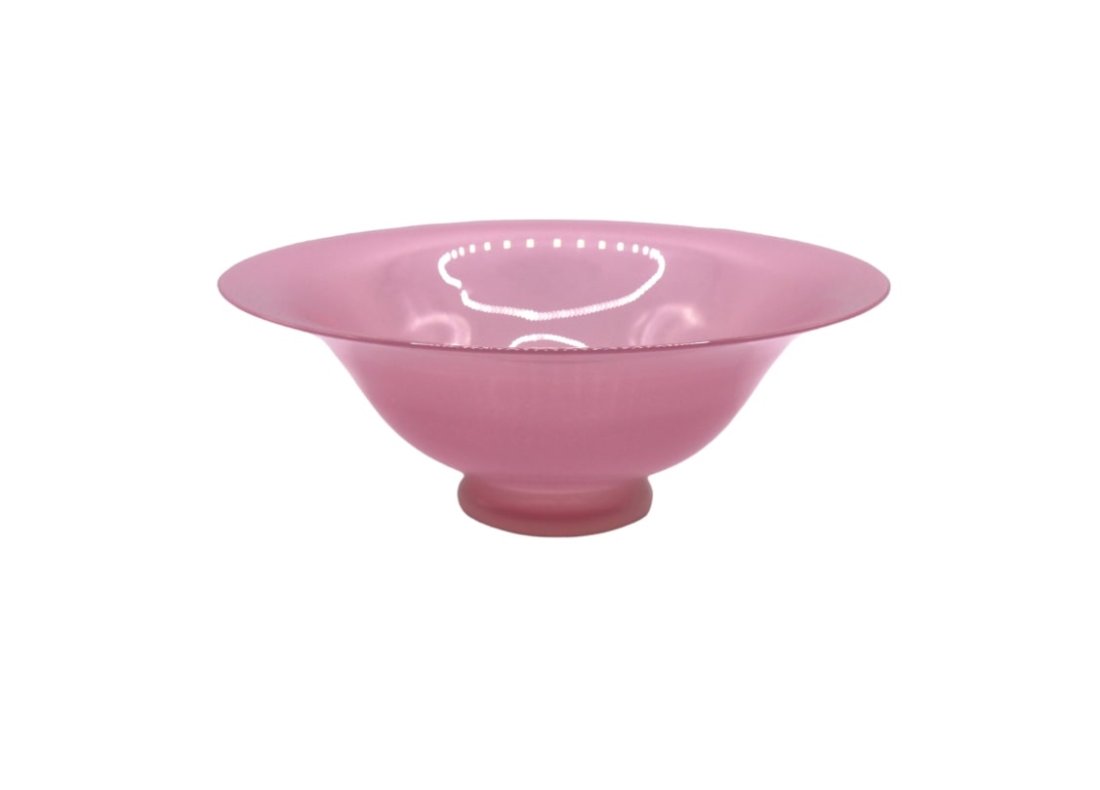 RARE Steuben Art Glass Pink Rosaline Centerpiece Bowl (1 of 6)