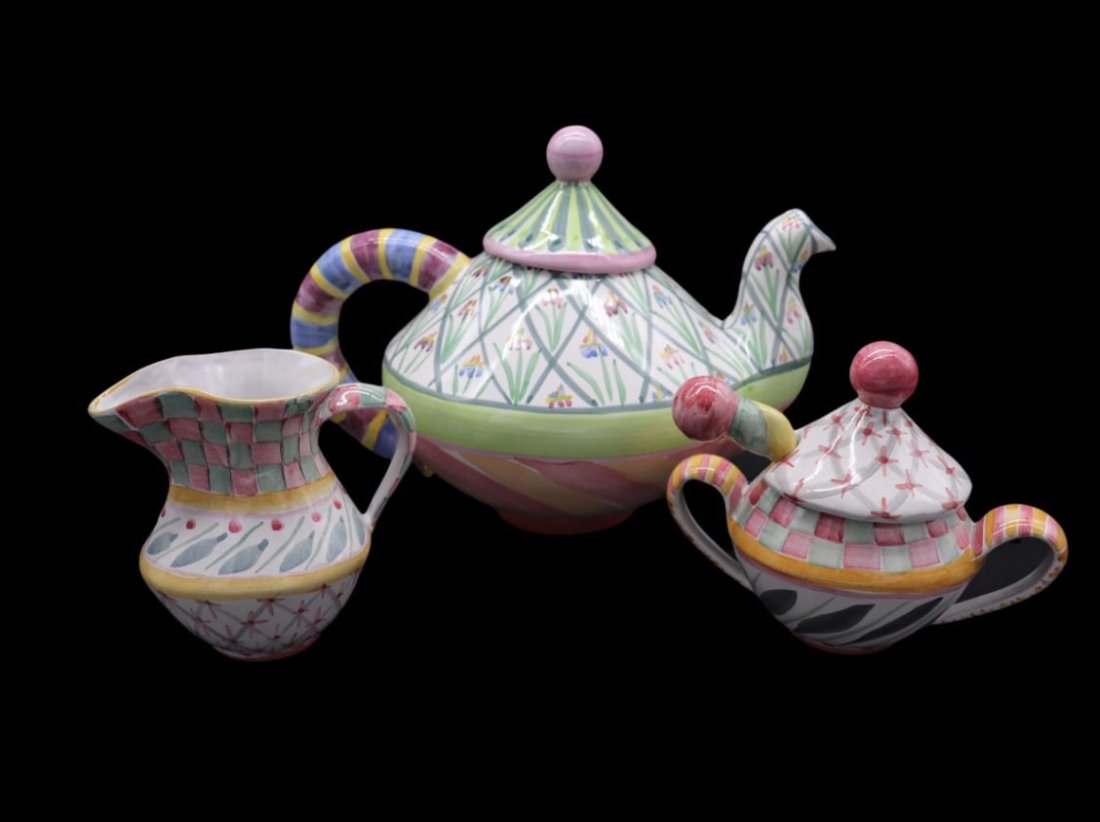 RARE MacKenzie-Childs “Brighton Pavillon” Tea Set - 3 Pieces (1 of 10)