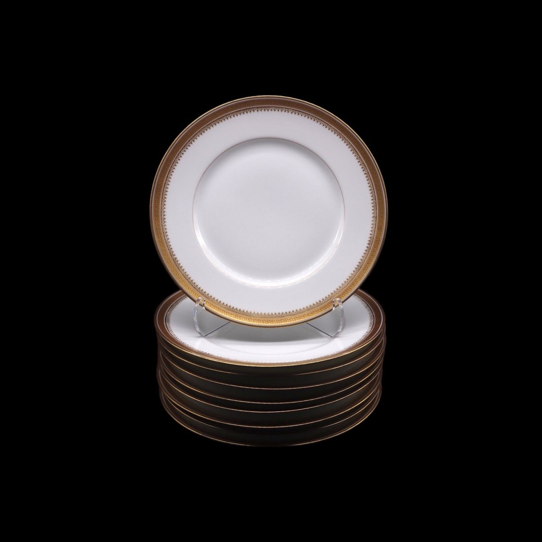 L. Bernardaud & Co. Limoges “BER55” Dinner Plates - Set of 9: Stunning L. Bernardaud & Co. Limoges for D & Co. large dinner plates in the BER55 pattern which has since been discontinued. The plates are in great vintage condition with some loss of the paint on so