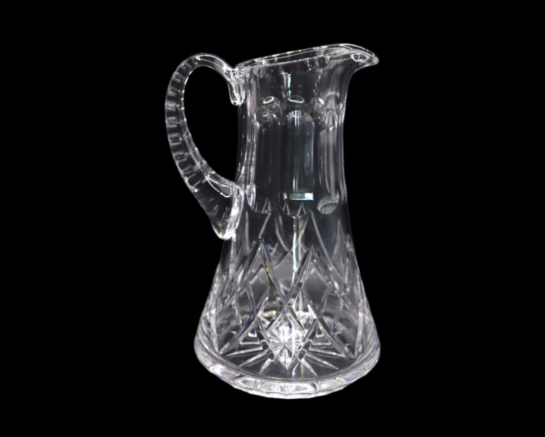 Vintage Large Diamond Cut Lead Glass Pitcher (1 of 6)