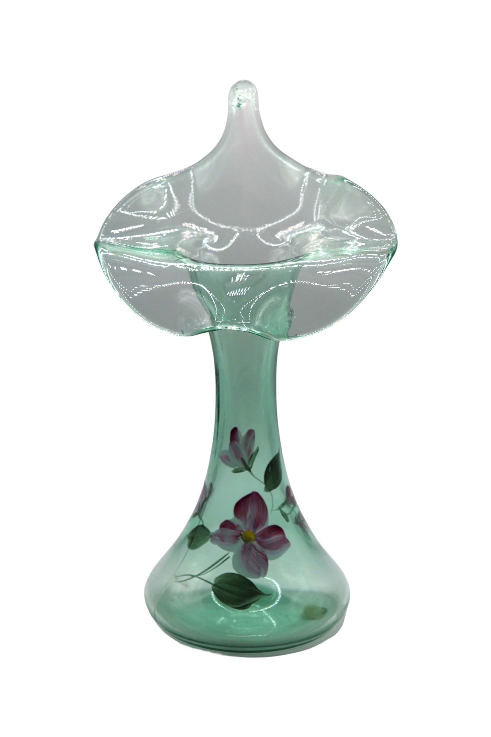 Fenton Art Glass Sea Mist Green Jack in Pulpit Vase (1 of 5)