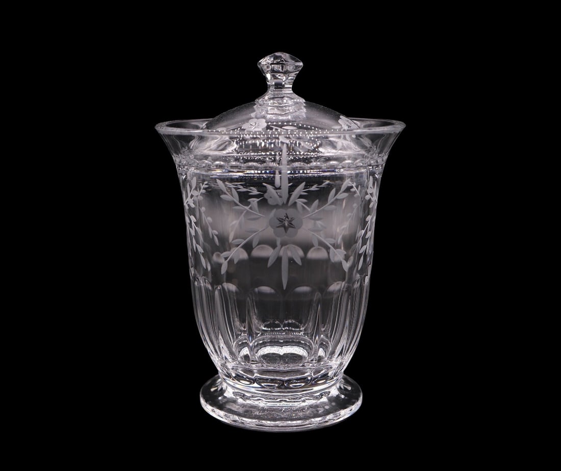 Gorham Crystal “Chantilly” Biscuit Barrel & Lid (1 of 4)