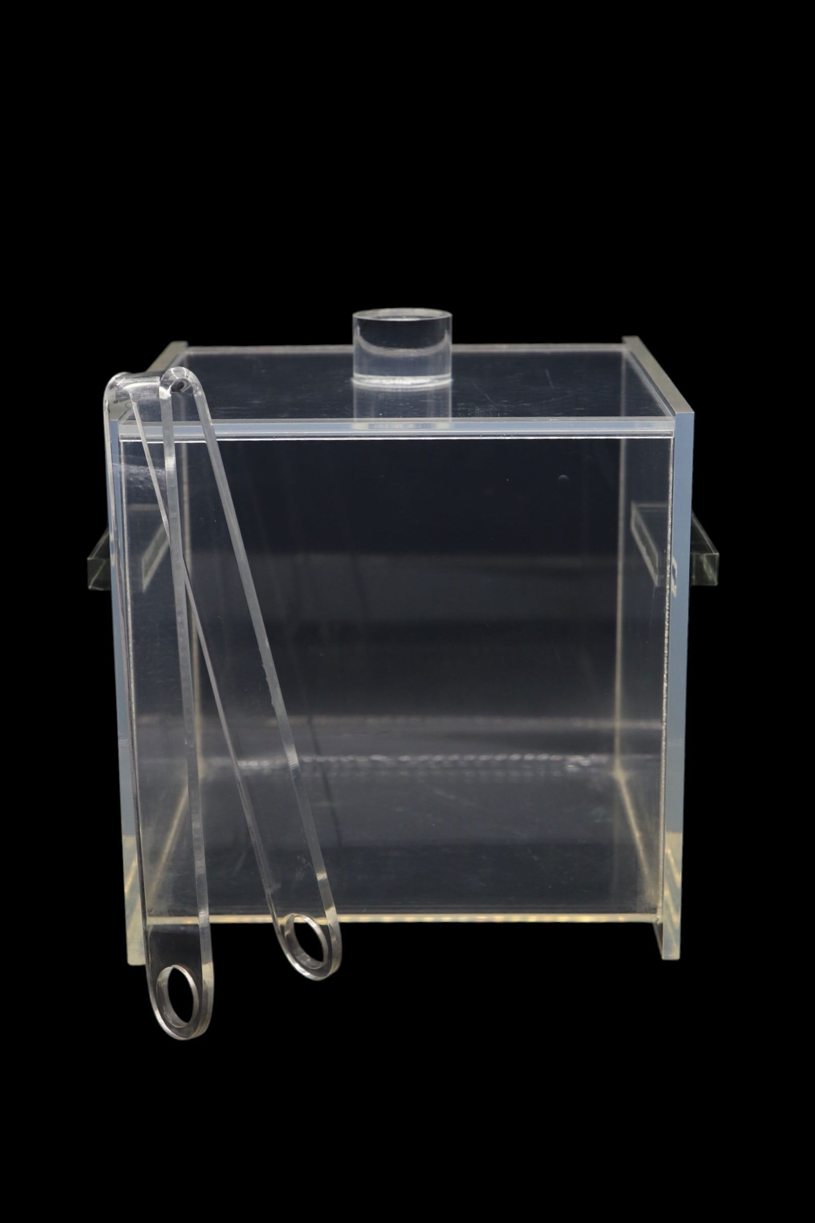 Vintage Mid-Century Modern Lucite Ice Box w/ Lucite Tongs (1 of 5)